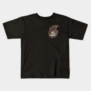 Northern Pygmy-owl (Large Text) Kids T-Shirt